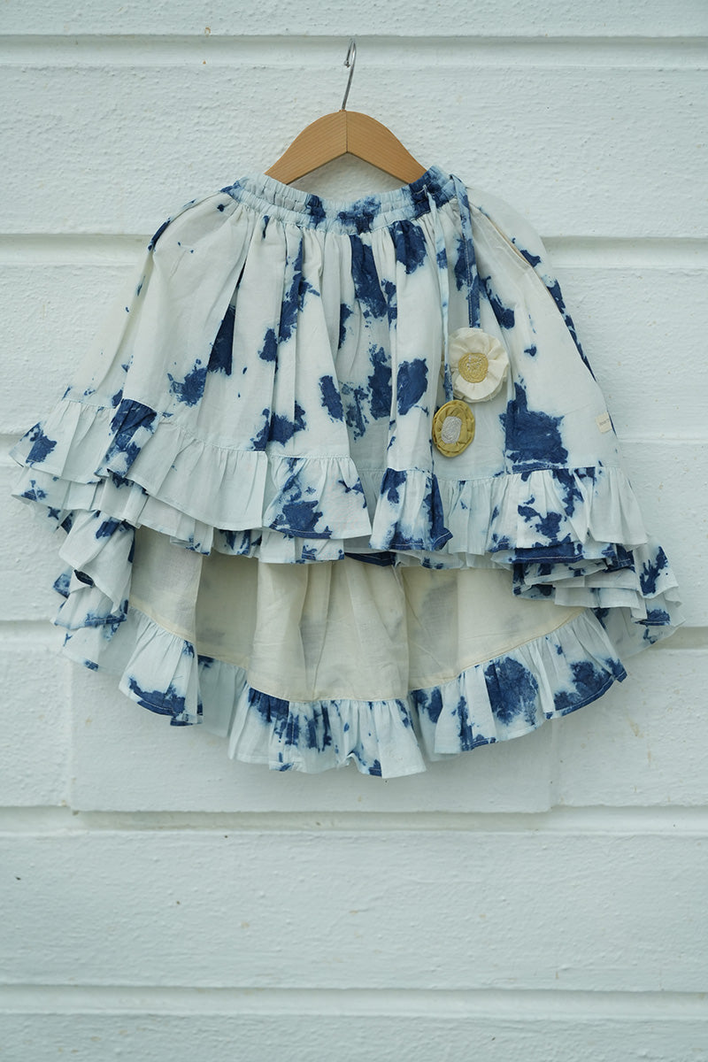 Indigo tie dye outlet skirt