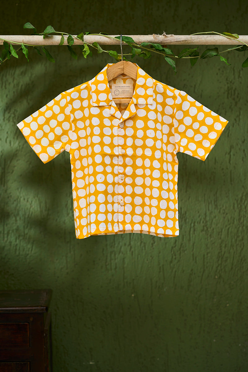 kids-purecotton-half-sleeve-casual-holiday-shirt-with-yellow-polka-handblock-print